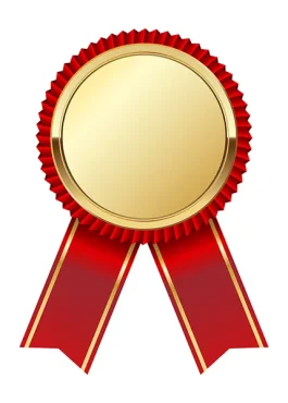 مدال طلایی با روبان قرمز